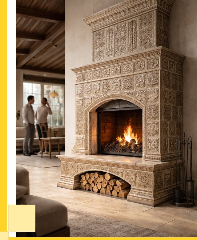 Купить изразцовый камин в Саратове от 255825 р. | ЭриданСрт