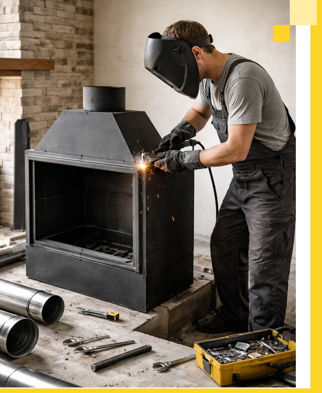 Продажа и установка металлических каминов в Саратове под ключ