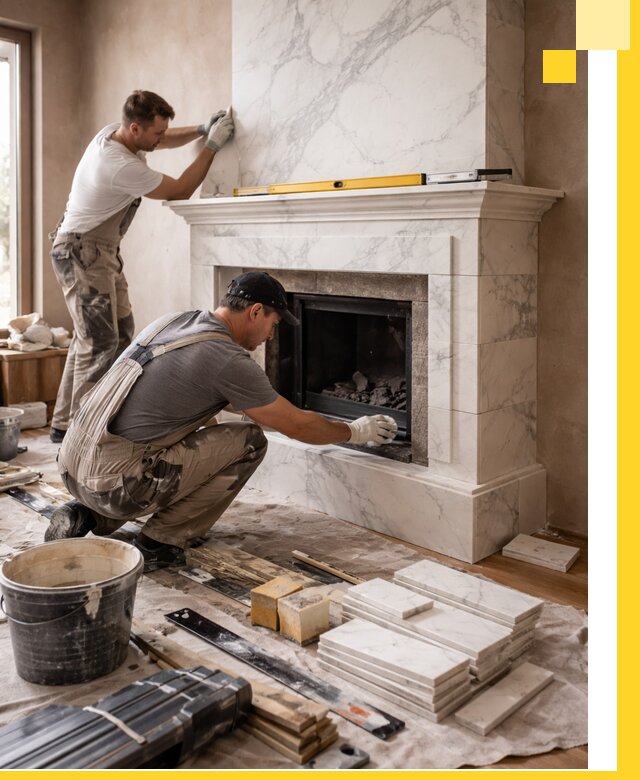 Отделка каминов в Саратове качественные облицовочные работы