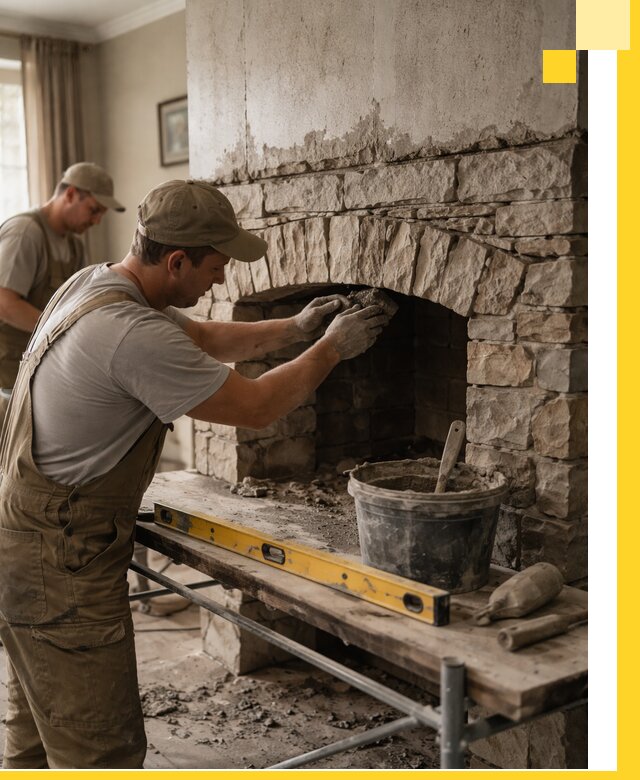 Изготовление каминов под ключ в Саратове, монтаж и отделка