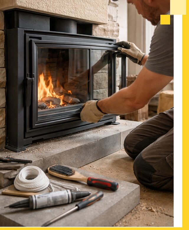 Производство, монтаж и доставка каминов со стеклом в Саратове