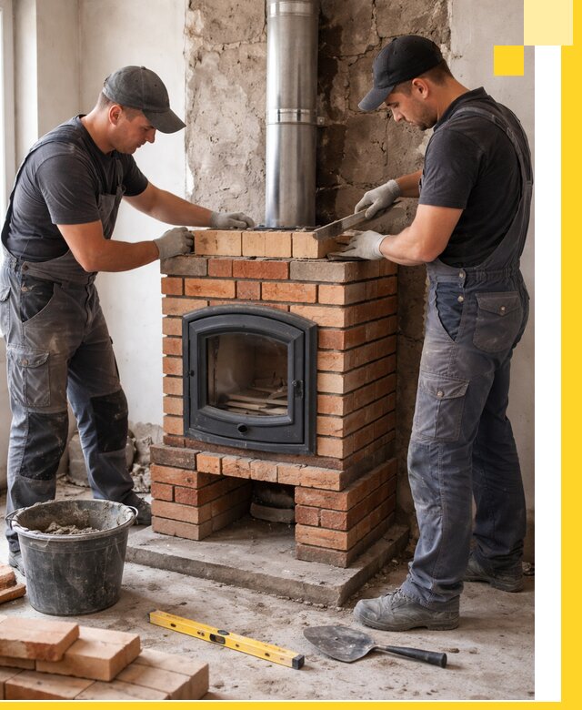 Монтаж печи камина под ключ в Саратове с гарантией и пусконаладкой