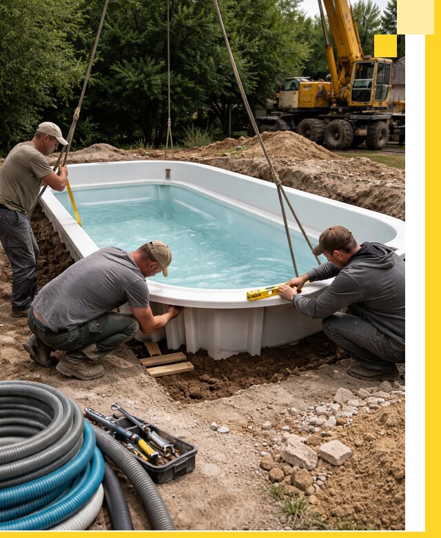 Установка и монтаж композитных бассейнов под ключ в Саратове