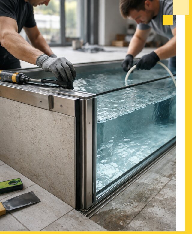 Проектирование и монтаж стеклянных бассейнов в Саратове