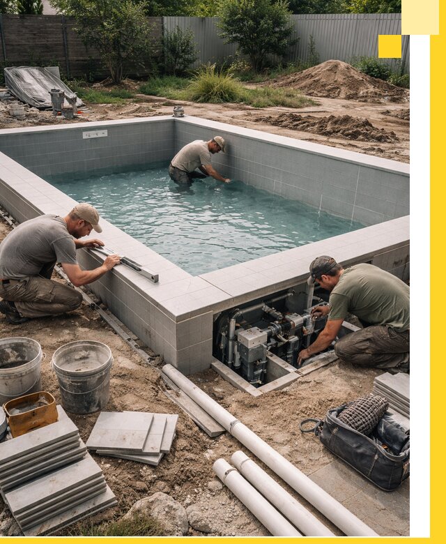 Строительство и монтаж бассейнов для дачи под ключ в Саратове