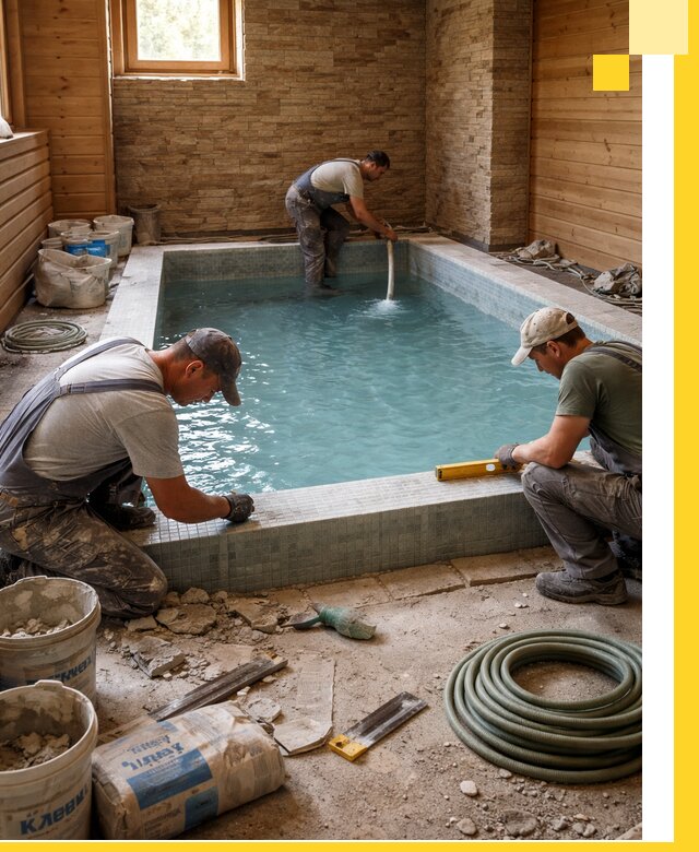 Проектирование и строительство бассейнов для бани в Саратове