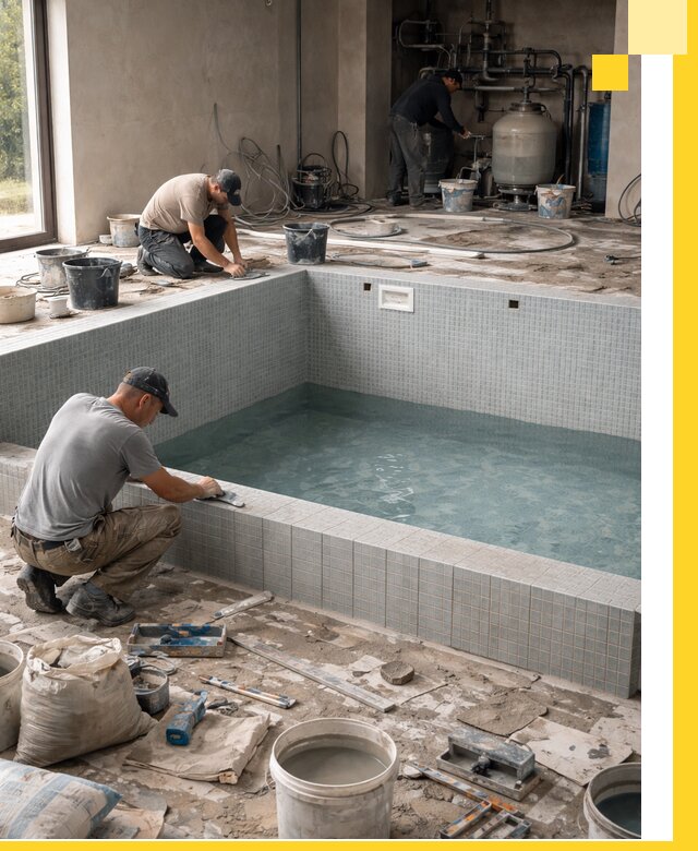 Строительство и монтаж бассейнов в помещении в Саратове