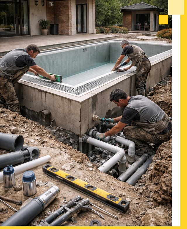 Строительство переливных бассейнов в Саратове под ключ