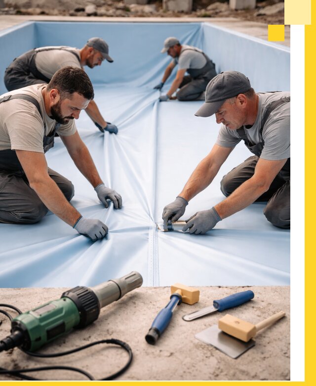 ПВХ пленка для бассейнов с монтажом и гарантией в Саратове