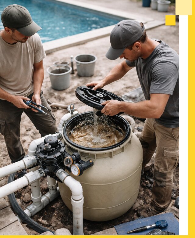 Установка и обслуживание песочных фильтров для бассейнов в Саратове