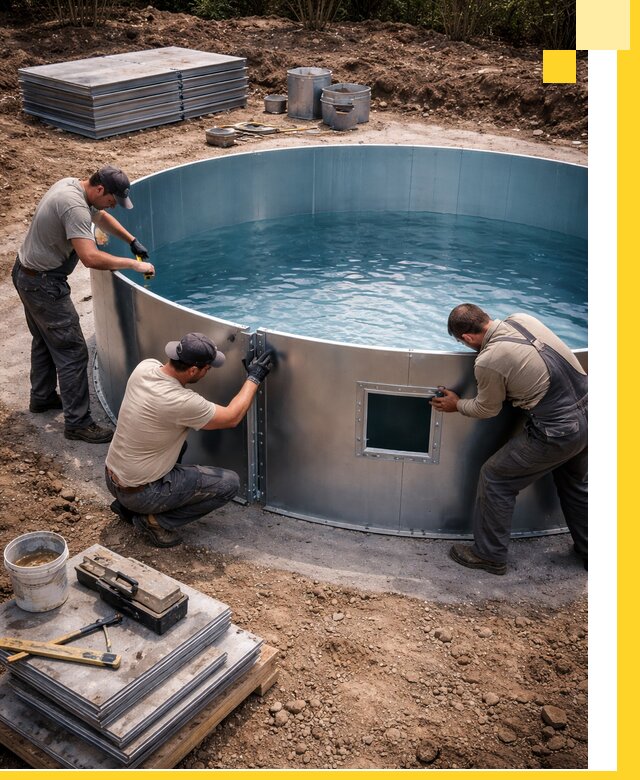 Круглые бассейны под ключ в Саратове проектирование и монтаж