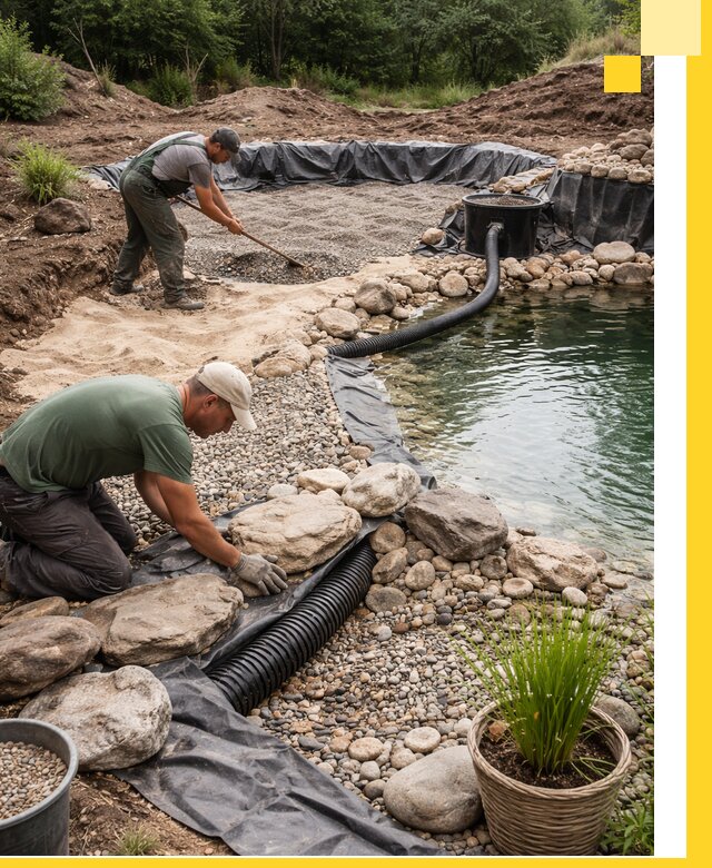 Строительство природных бассейнов и озер в Саратове под ключ