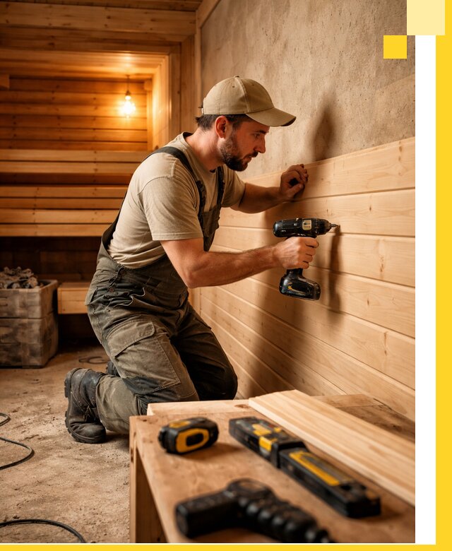 Профессиональная внутренняя отделка бани в Саратове под ключ