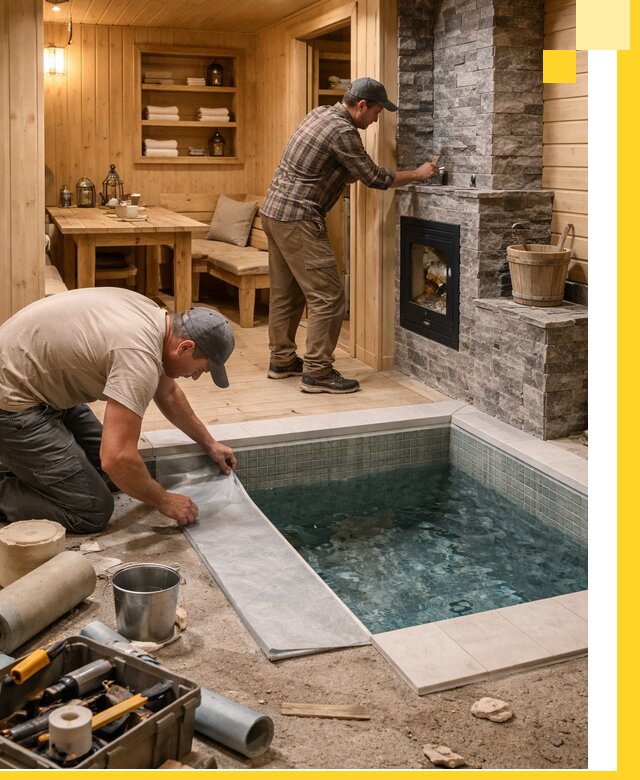 Строительство бань с комнатой отдыха под ключ в Саратове