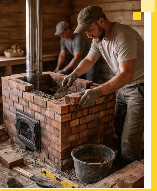 Кирпичные печи для бани под ключ в Саратове, проект и монтаж