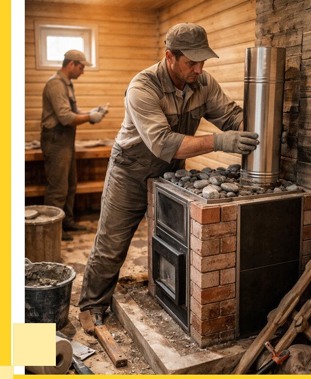 Монтаж печи в бане под ключ в Саратове от 20466 р. | ЭриданСрт