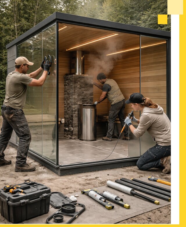 Проектирование и строительство стеклянных бань в Саратове